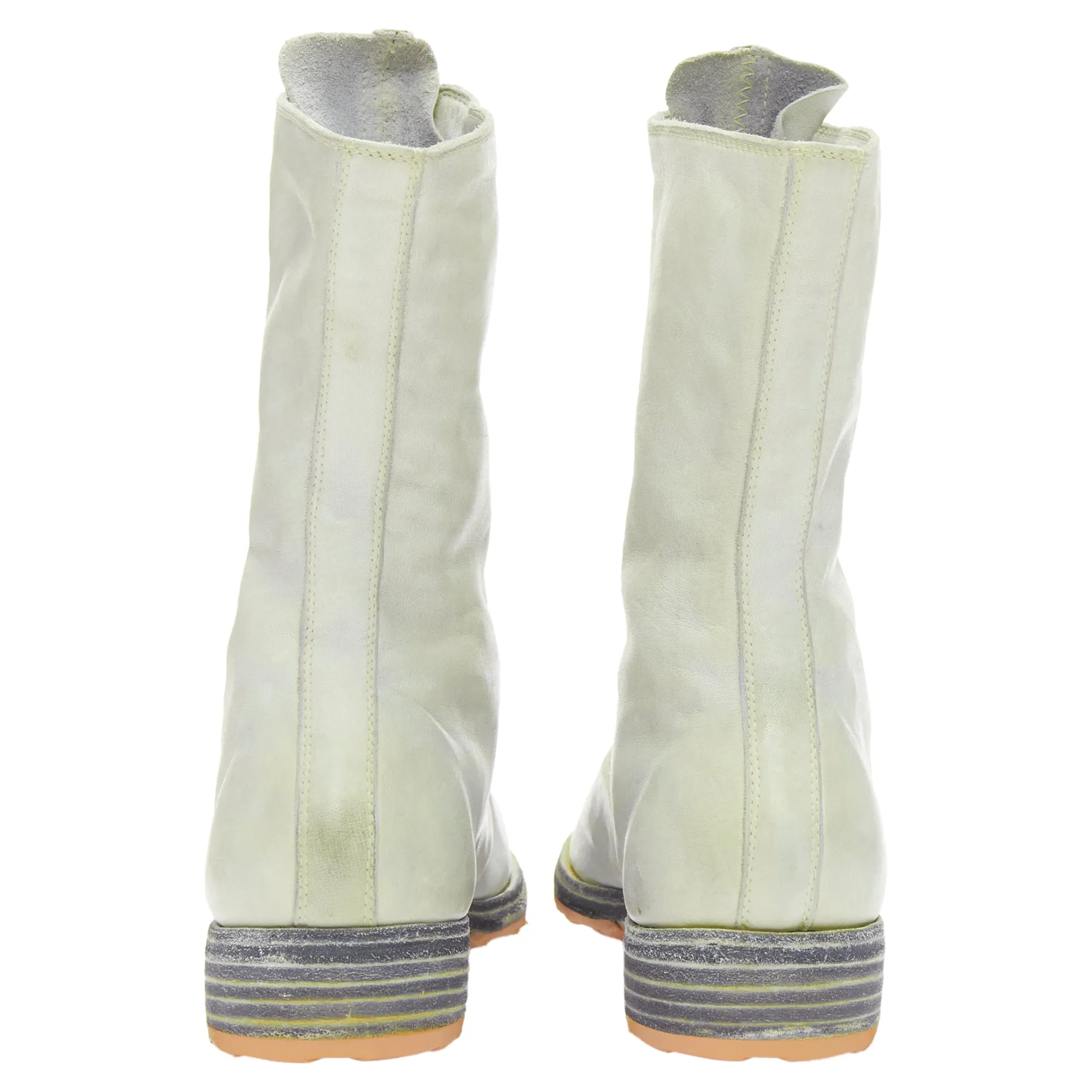 GUIDI tumbled washed soft leather zip boot