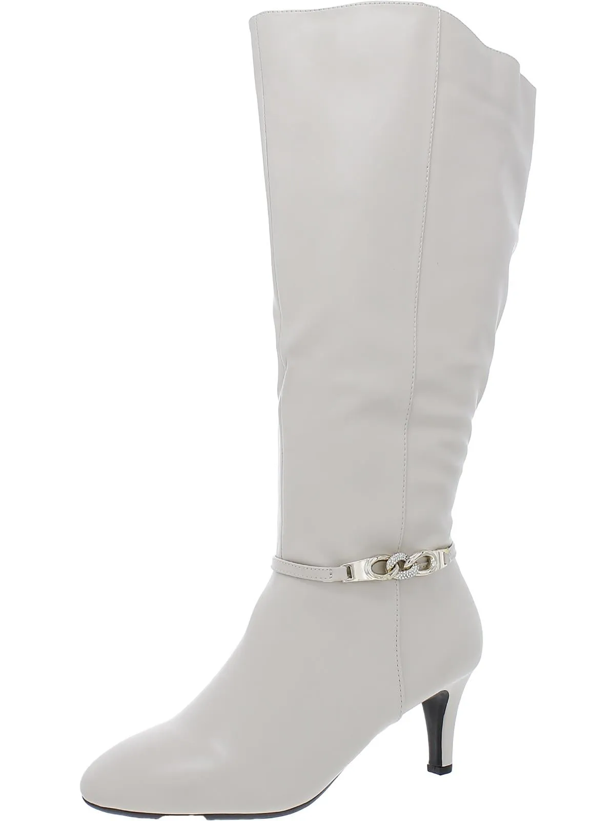 Hanna Womens Faux Leather Wide Calf Knee-High Boots