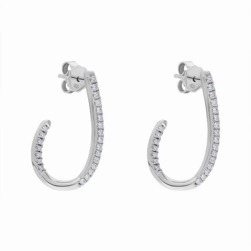 Hans D. Krieger 18ct White Gold Diamond Pave Drop Earrings D