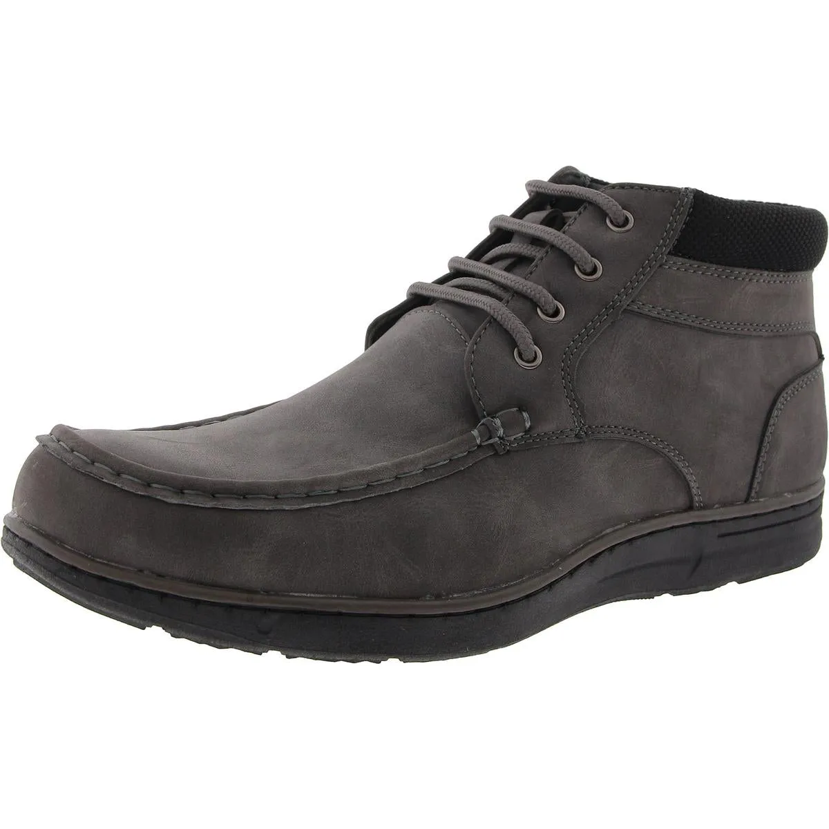 Hertel Mens Lace-Up Faux Leather Chukka Boots