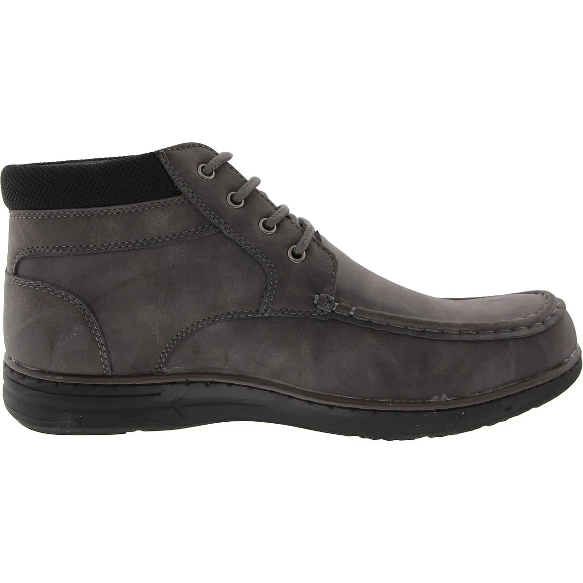 Hertel Mens Lace-Up Faux Leather Chukka Boots