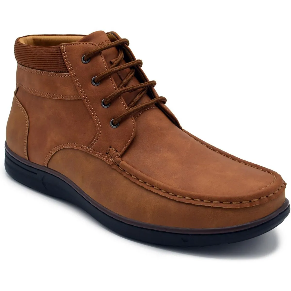 Hertel Mens Lace-Up Faux Leather Chukka Boots