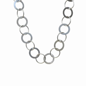 High Polish 925 Sterling Silver Multi Ring Necklace- SPN00020