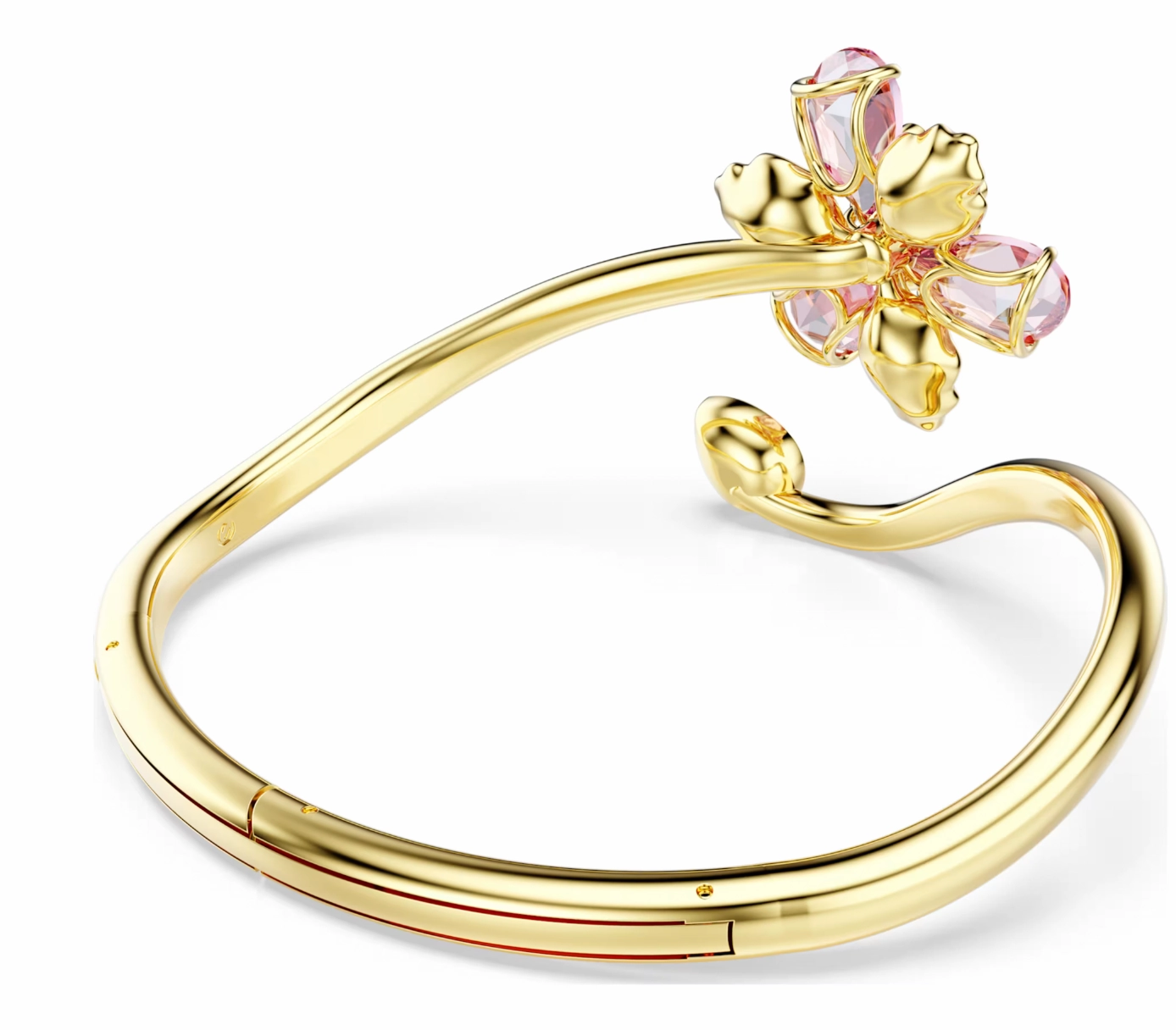 Idyllia Mixed Cuts Flower Multicoloured Gold Bangle