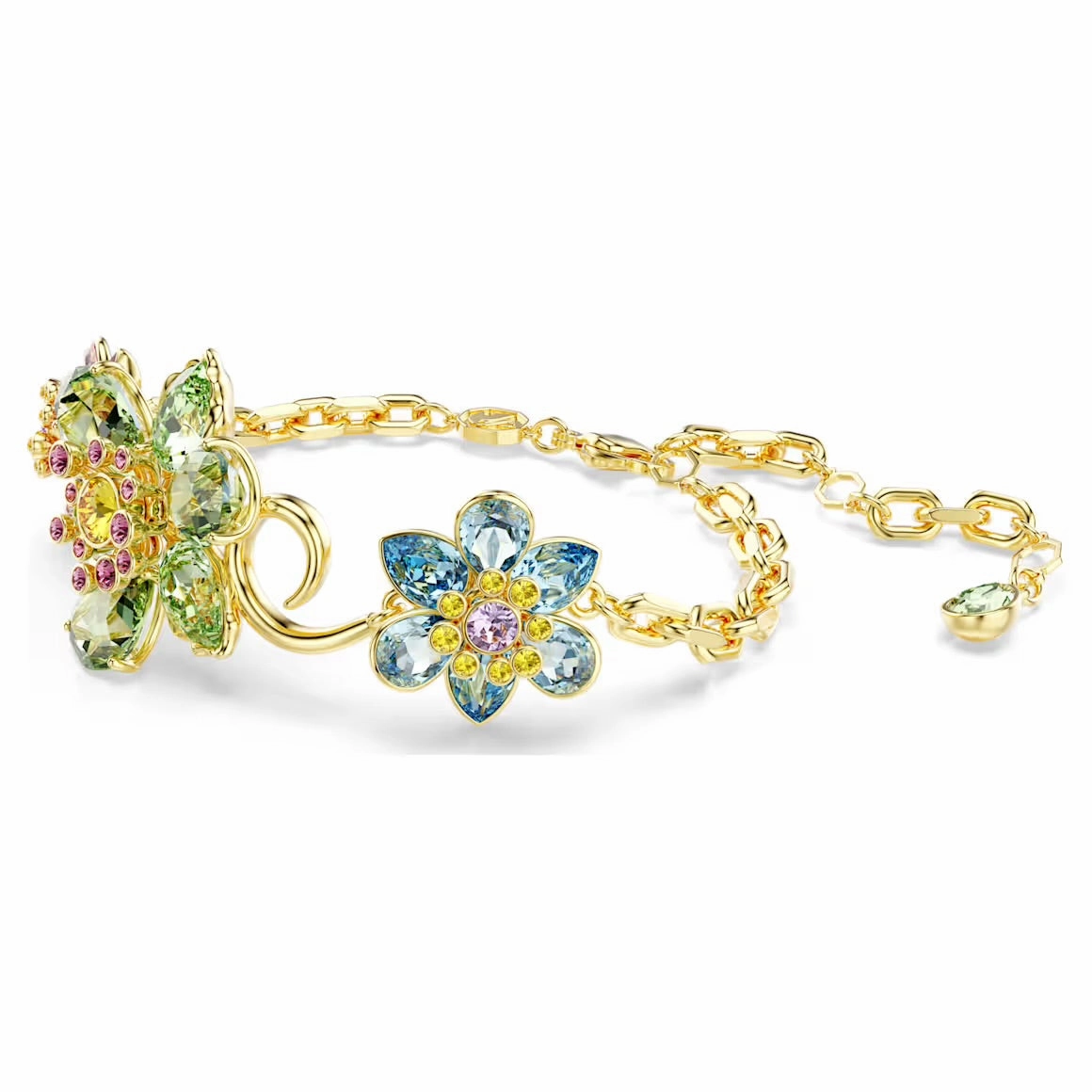 Idyllia Multicoloured Mixed Cuts Gold Bracelet