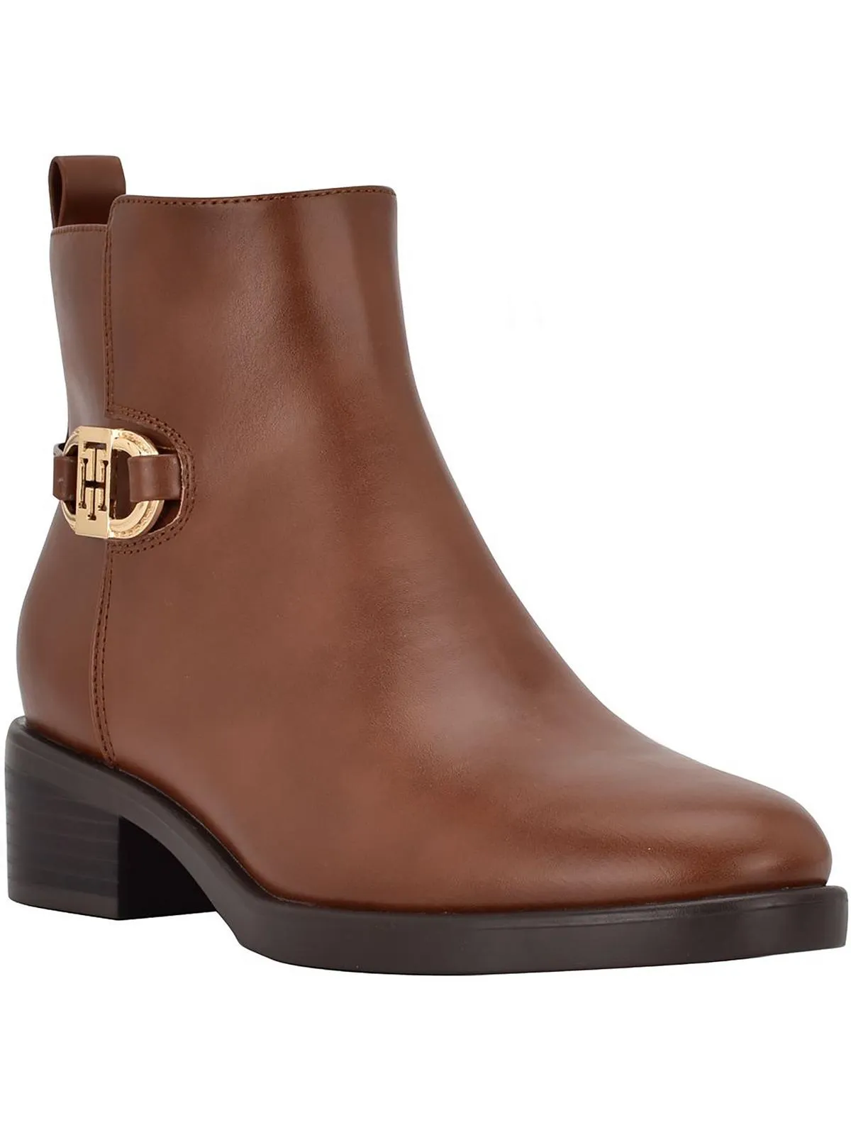 Imiera Womens Faux Leather Embellished Booties