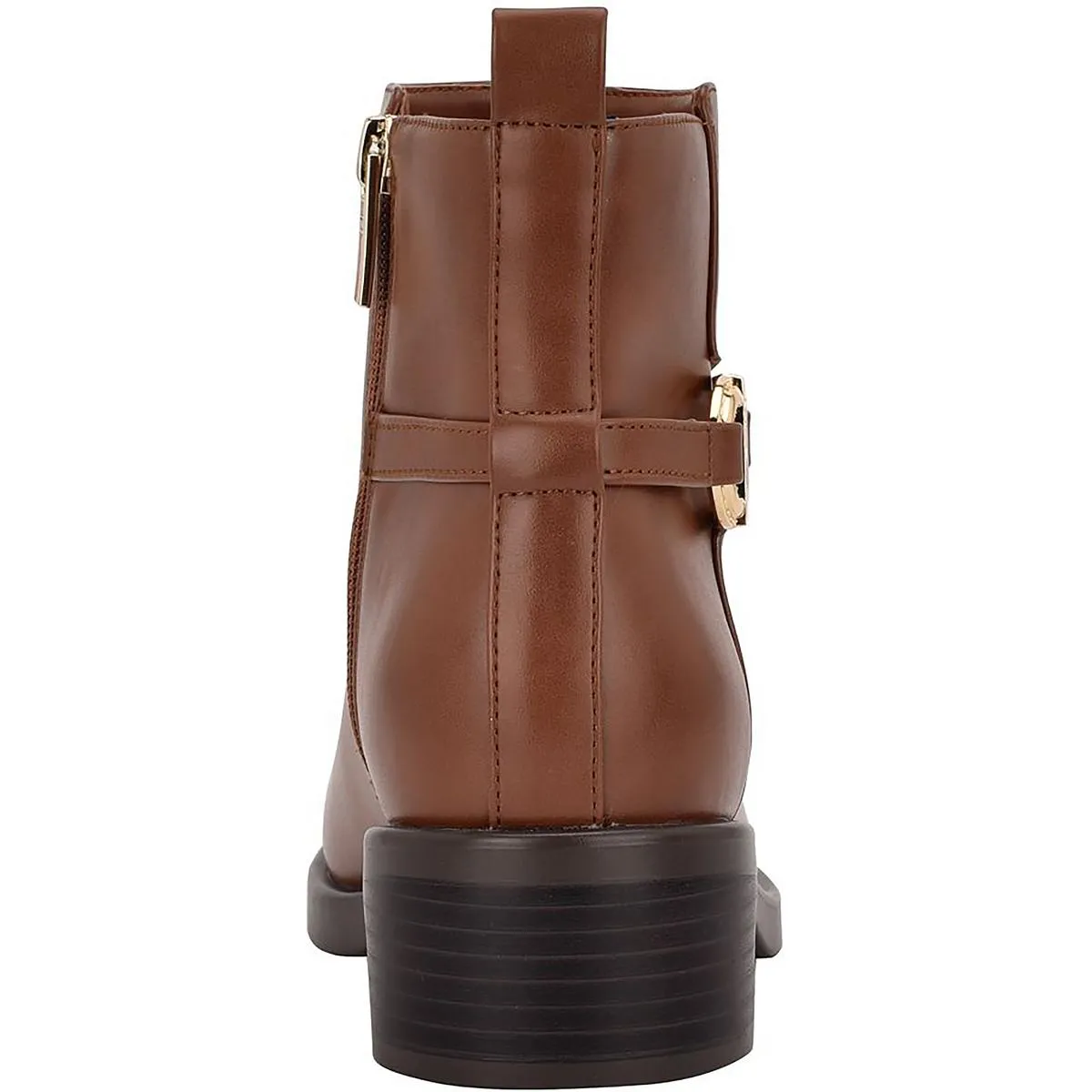 Imiera Womens Faux Leather Embellished Booties