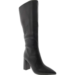 Islah Womens Wide Calf Faux Leather Knee-High Boots