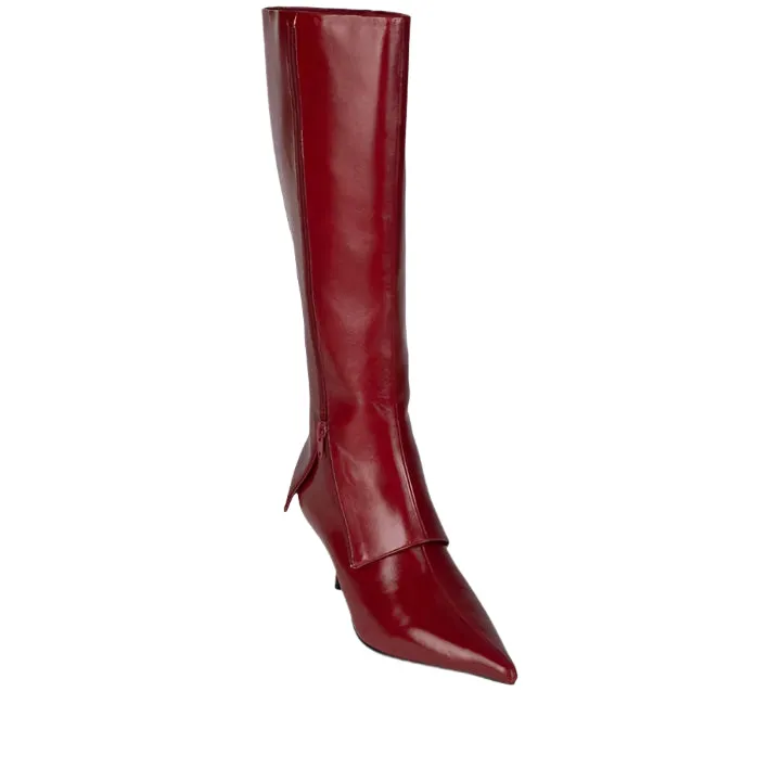JEFFREY CAMPBELL COVERUP CHERRY RED BOOTS