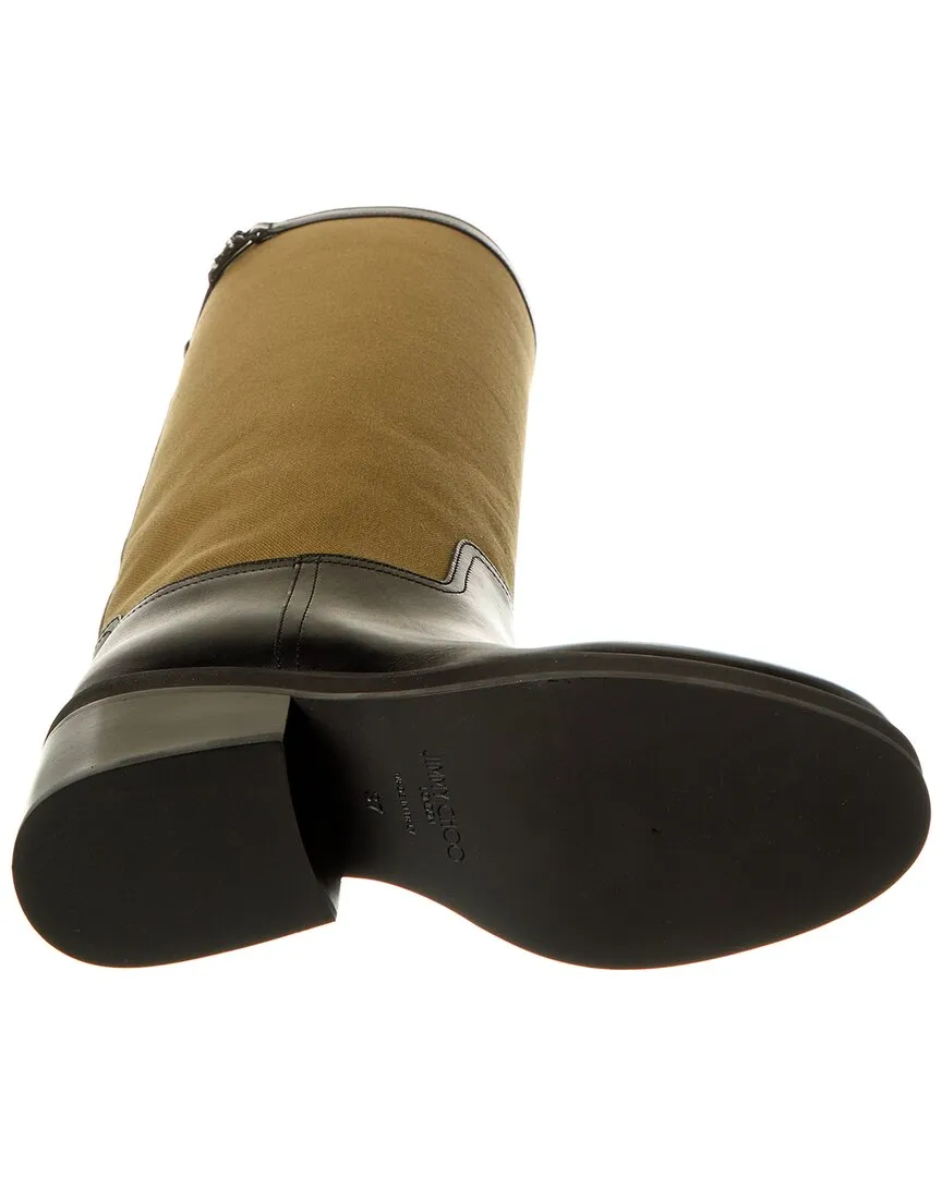 Jimmy Choo Yasmin 70 Canvas & Leather Knee-High Boot