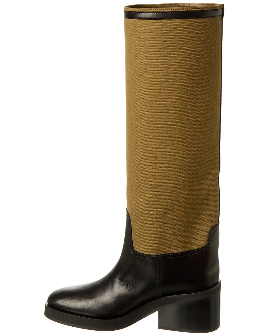 Jimmy Choo Yasmin 70 Canvas & Leather Knee-High Boot