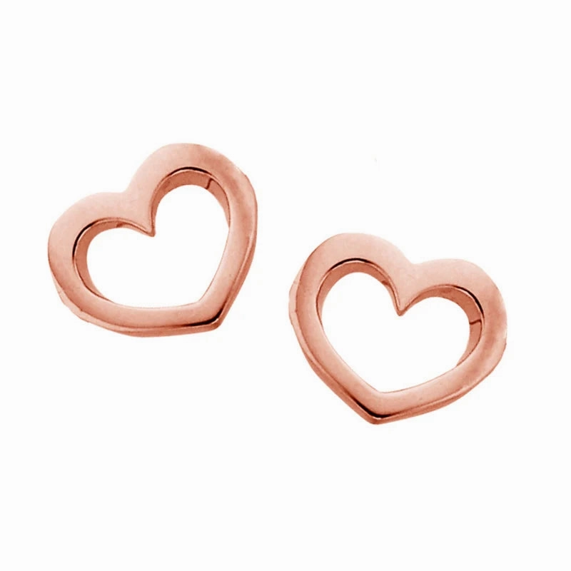 Karen Walker - 9ct Rose Gold Mini Heart Studs