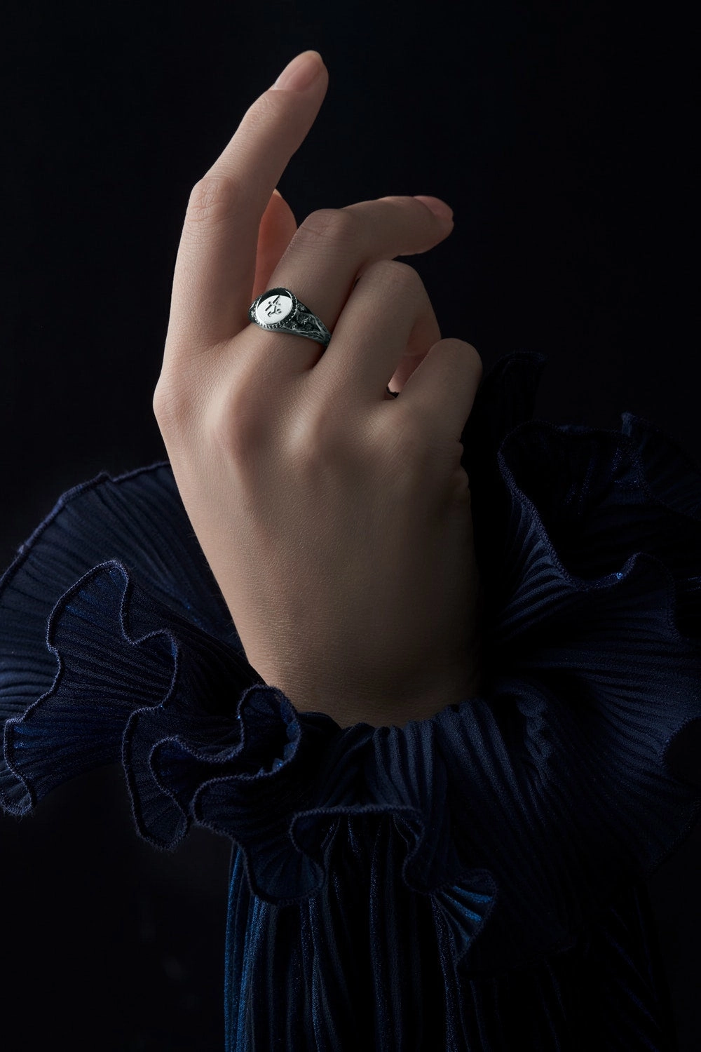 Karen Walker Society Signet Ring - Sterling Silver