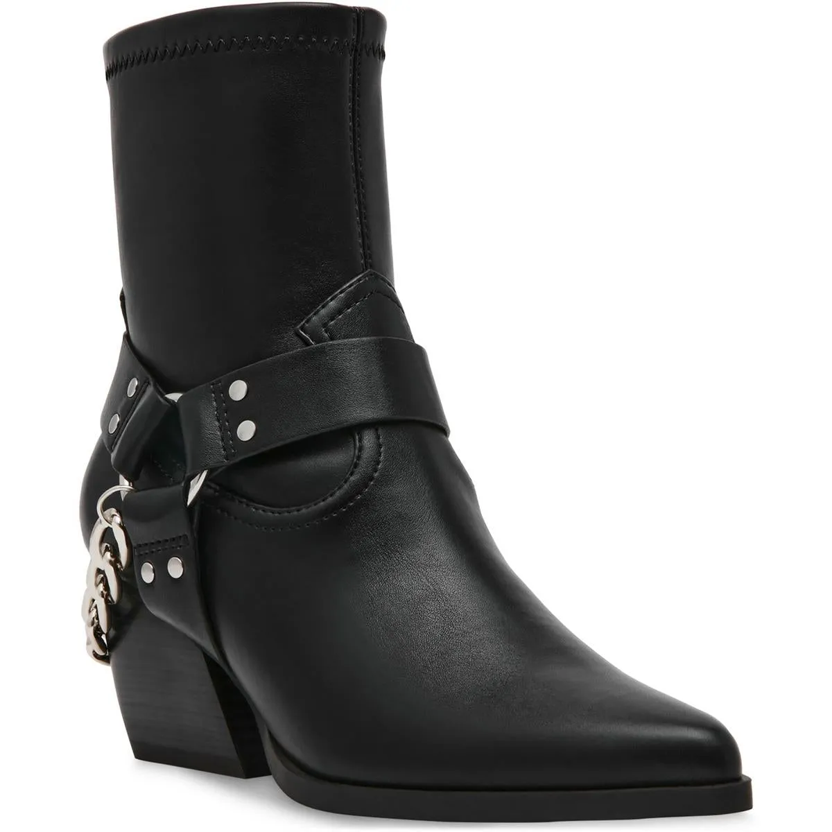 KEELER Womens Chain Manmade Motorcycle Boots