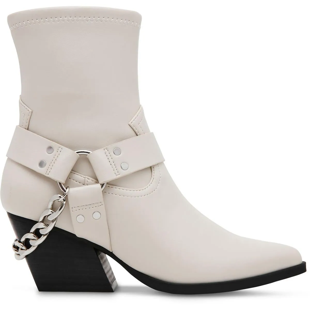 KEELER Womens Chain Manmade Motorcycle Boots