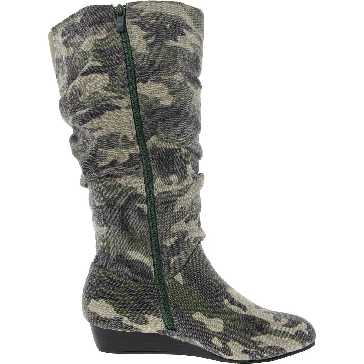 Khloe Womens Camouflage Canvas Knee-High Boots