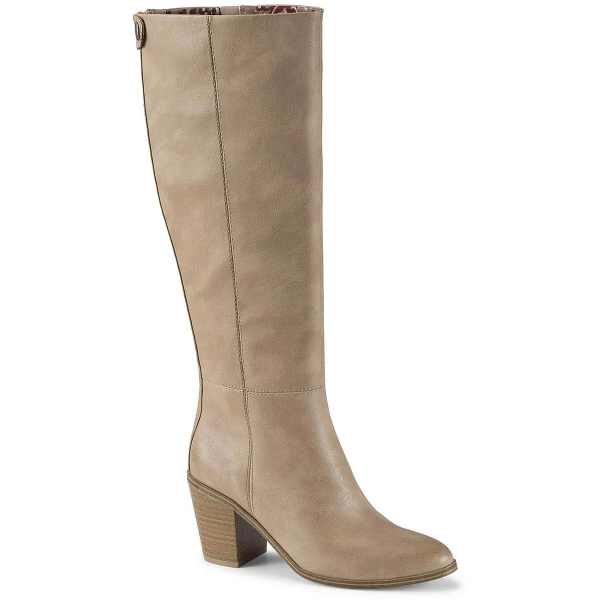 Kiara Womens Button Leather Knee-High Boots