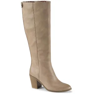 Kiara Womens Button Leather Knee-High Boots