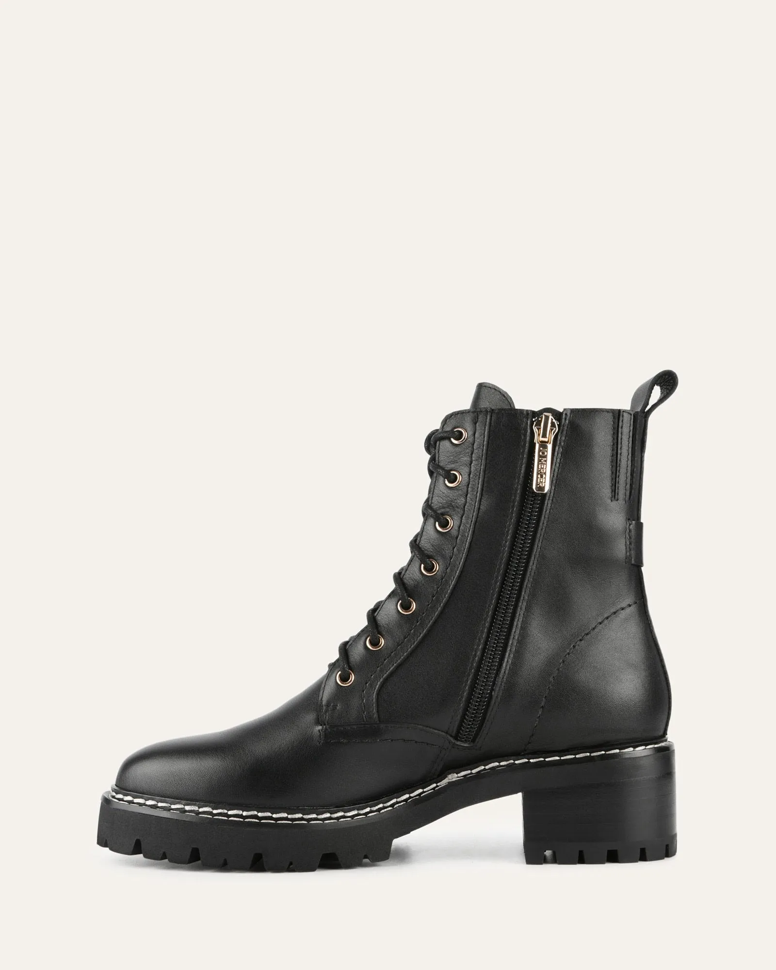 KODA FLAT ANKLE BOOTS BLACK LEATHER
