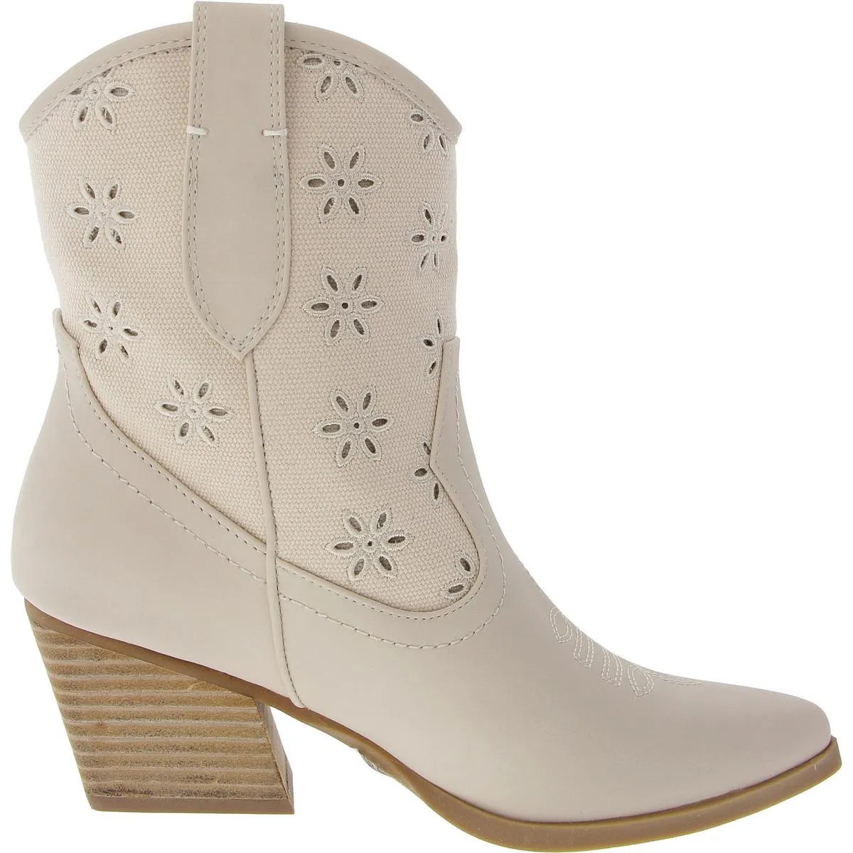 Kyler Womens Embroidered Faux Leather Cowboy, Western Boots