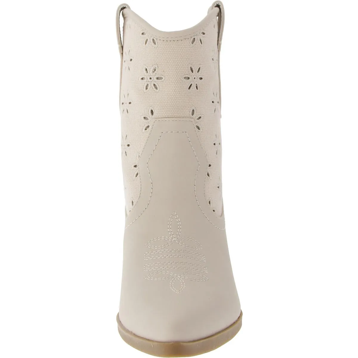 Kyler Womens Embroidered Faux Leather Cowboy, Western Boots