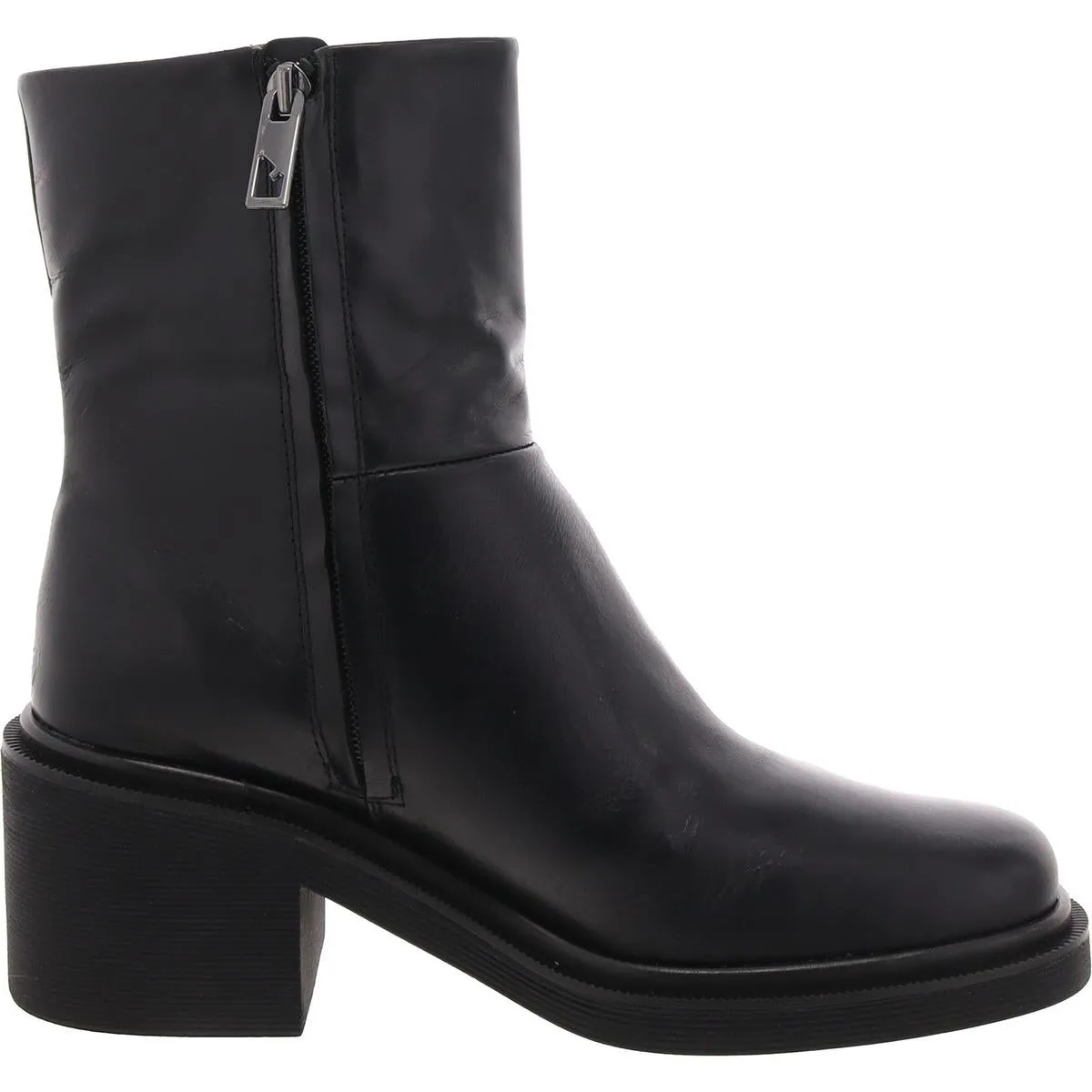 Kyra Womens Zipper Leather Mid-Calf Boots