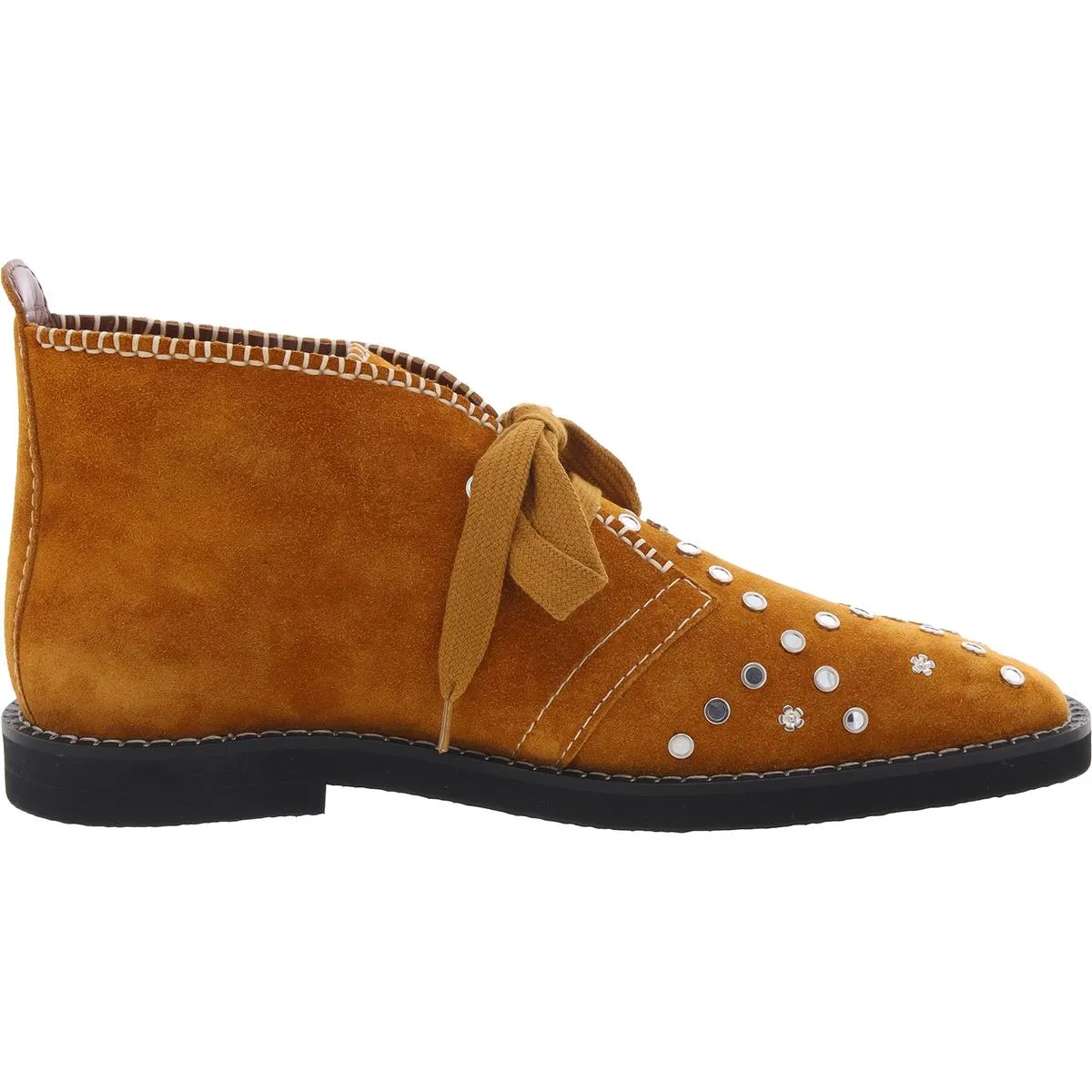 Lace-Up with Studs Mens Studded Suede Chelsea Boots