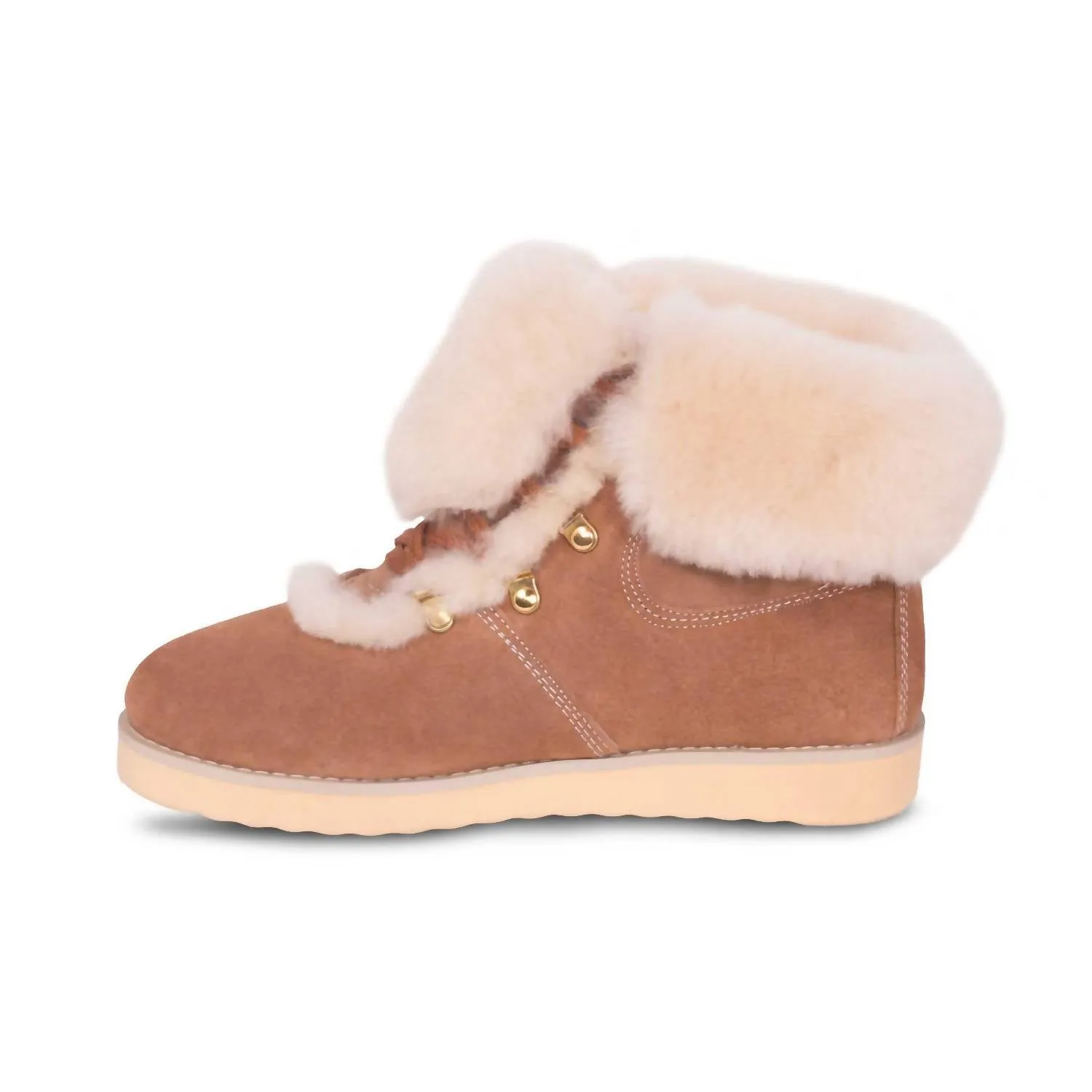 Ladies Posh Sheepskin Boots In Chestnut