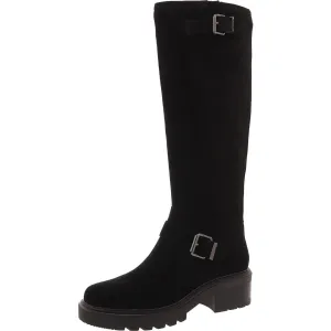 LENNI Womens Lugged Sole Suede Knee-High Boots