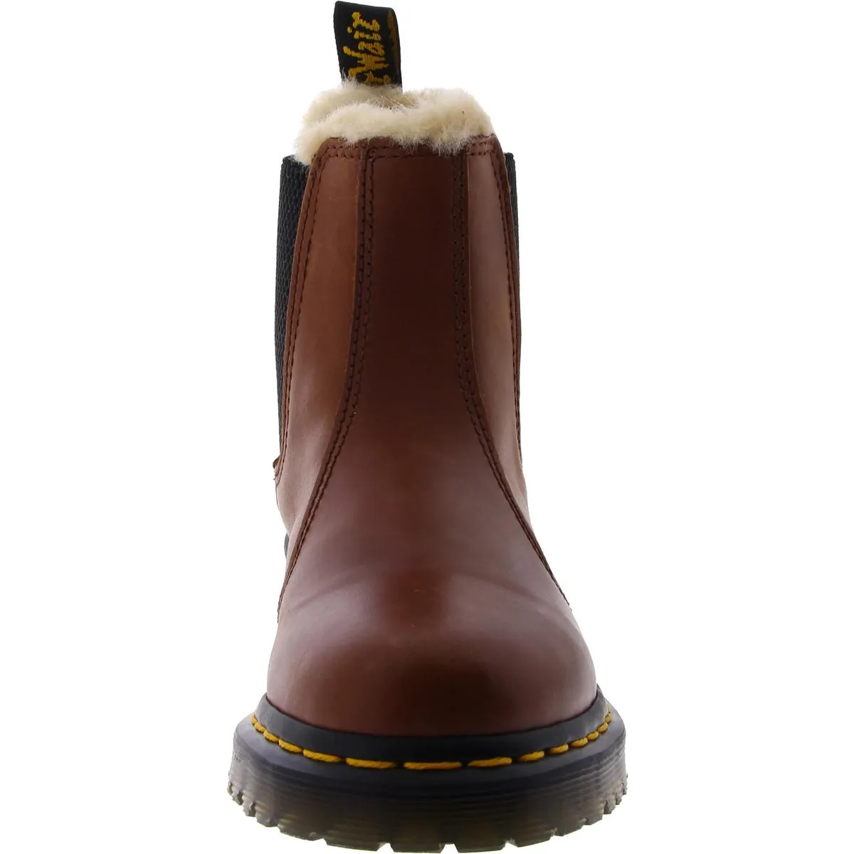 Leonore Womens Leather Faux Fur Chelsea Boots
