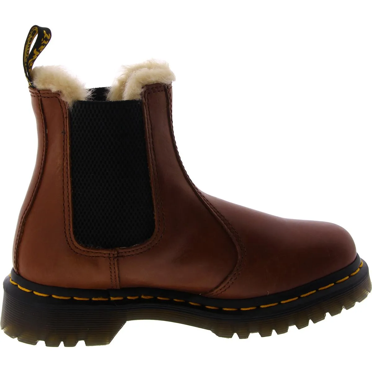 Leonore Womens Leather Faux Fur Chelsea Boots