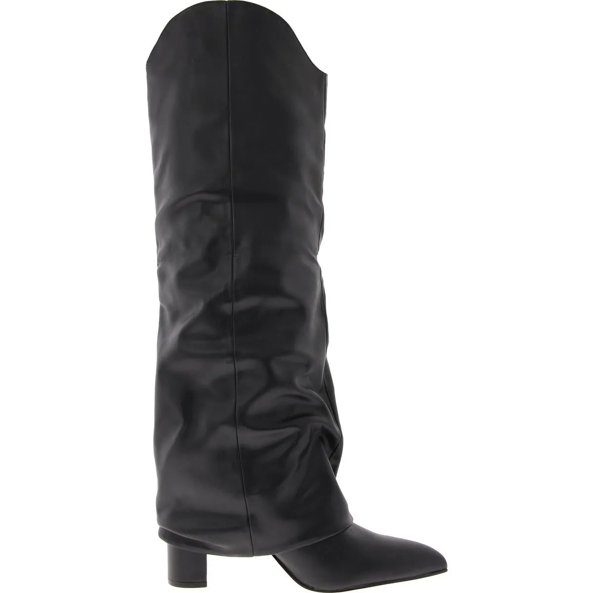 LINDEY3 Womens Slouchy Leather Knee-High Boots