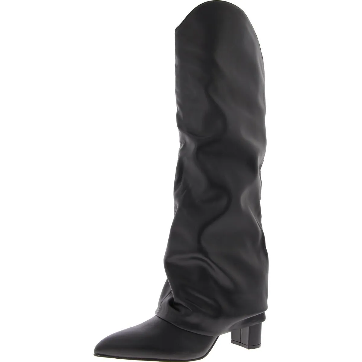 LINDEY3 Womens Slouchy Leather Knee-High Boots