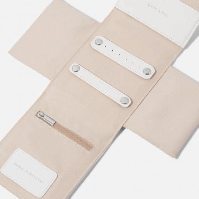 Linen Jewellery Roll Off White 38cm X 11cm X 12.5cm Jewellery Roll 7356