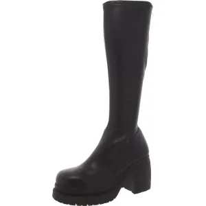 Linnie Womens Pull On Platforms Knee-High Boots