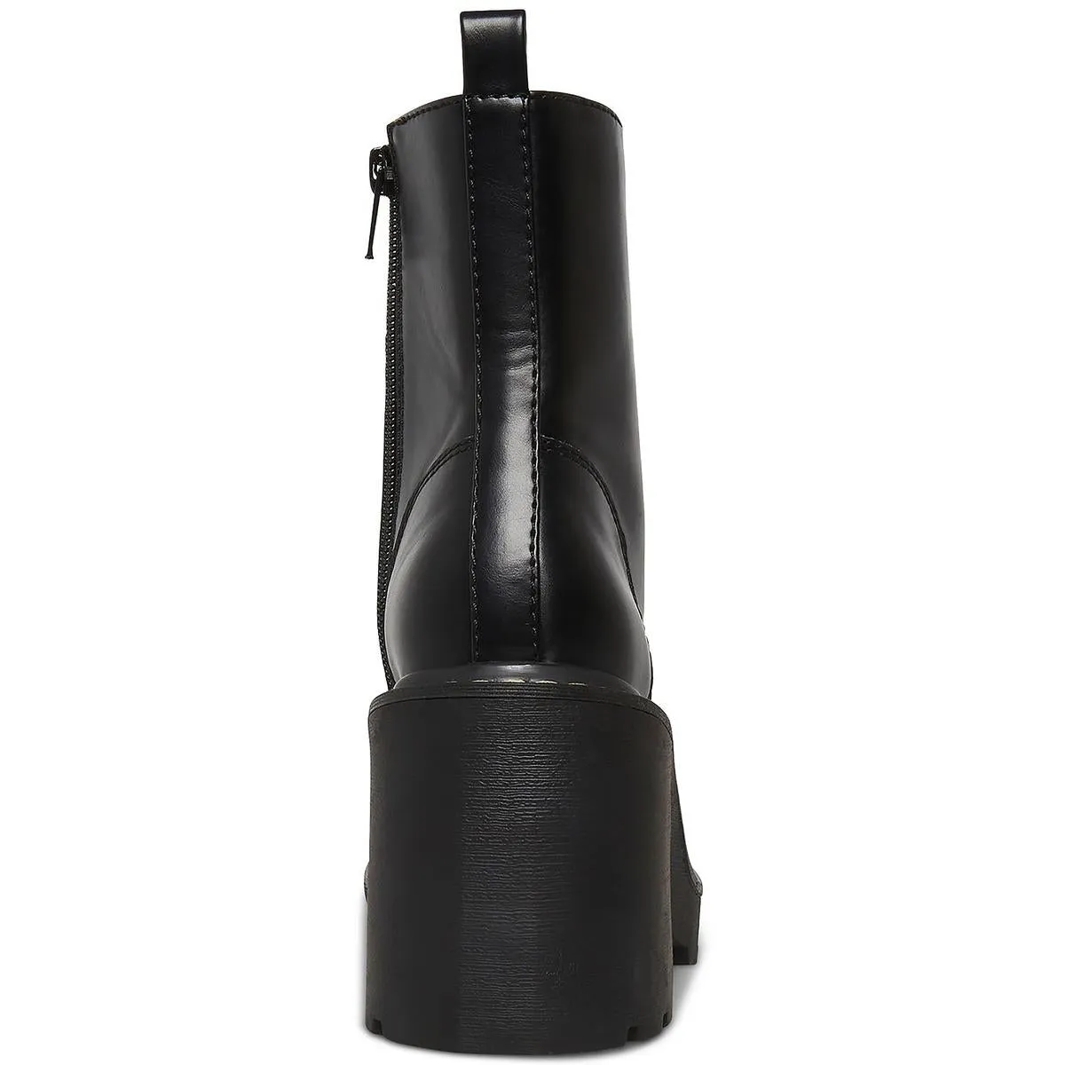 Lion Womens Faux Leather Zipper Combat & Lace-up Boots