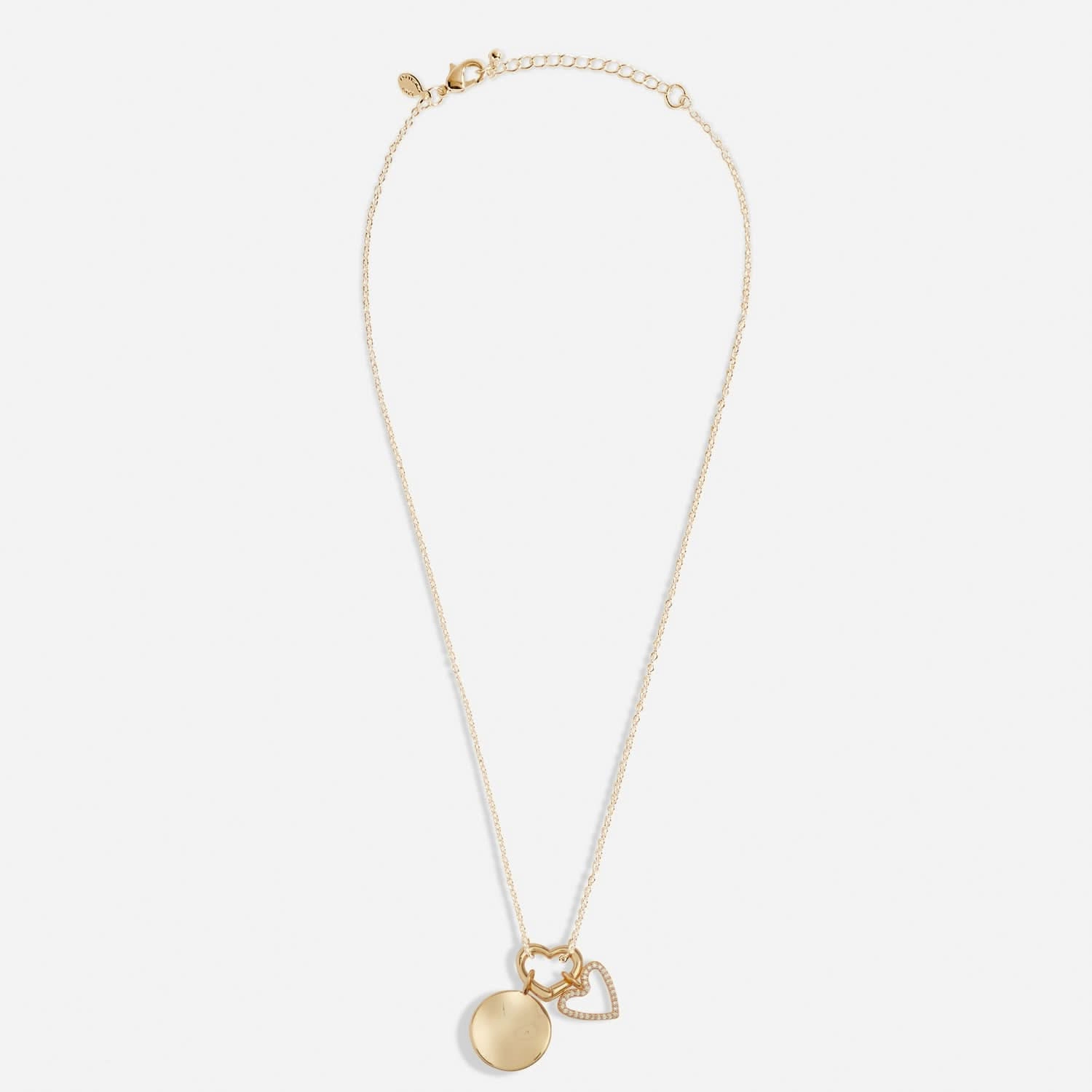 Little Links Heart Clasp Heart Charms Gold Plated Necklace 7546
