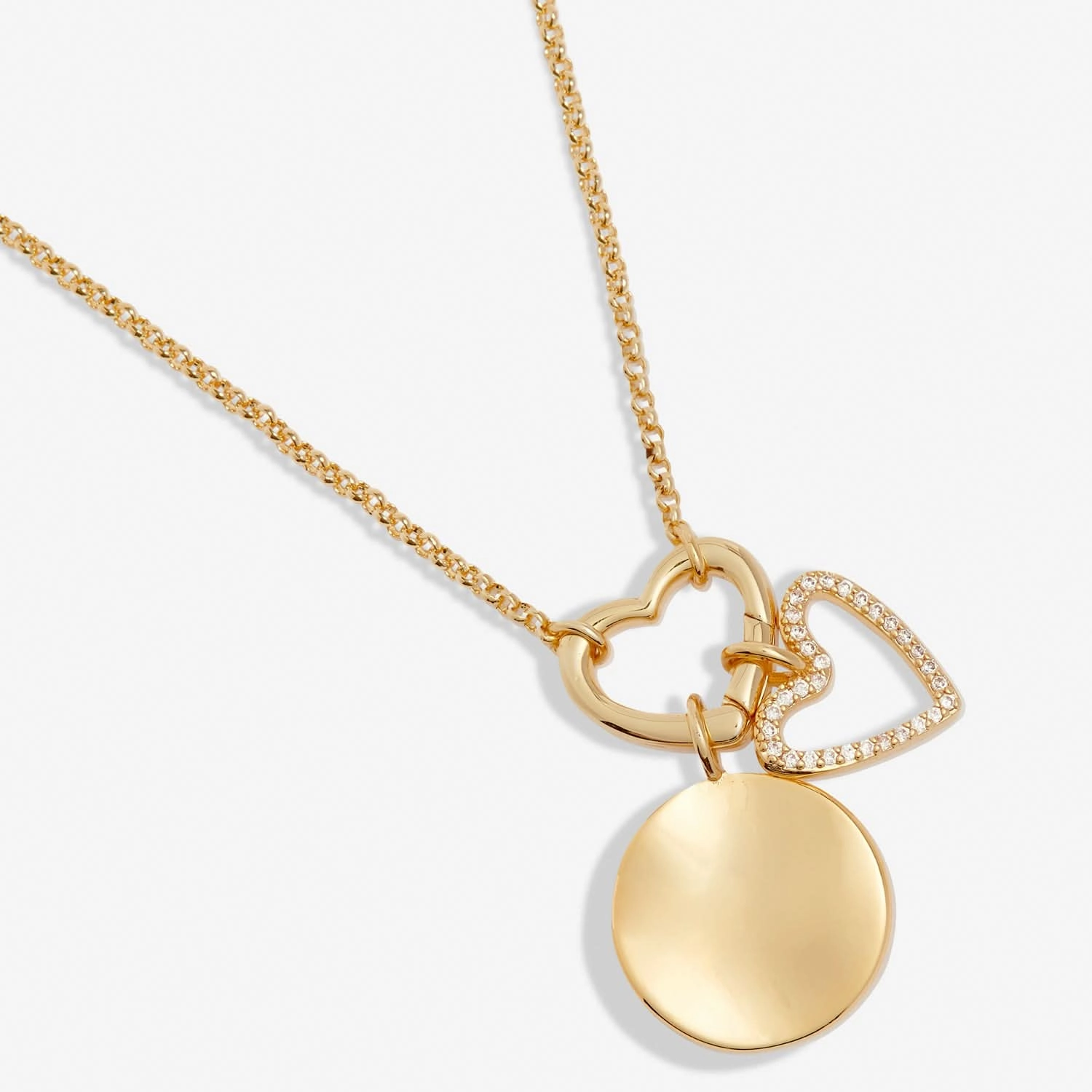 Little Links Heart Clasp Heart Charms Gold Plated Necklace 7546