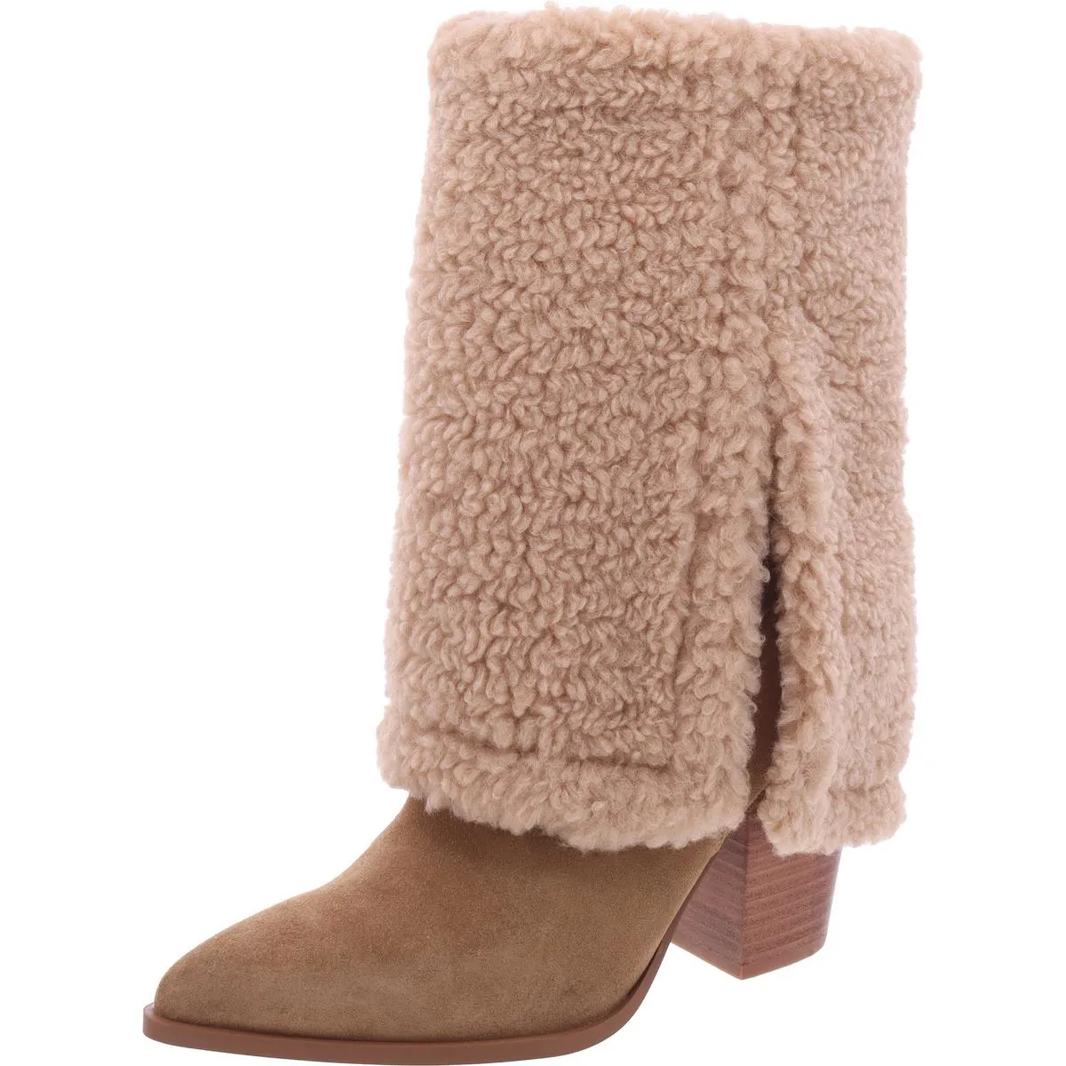 Livvy Womens Suede Pull On Mid-Calf Boots