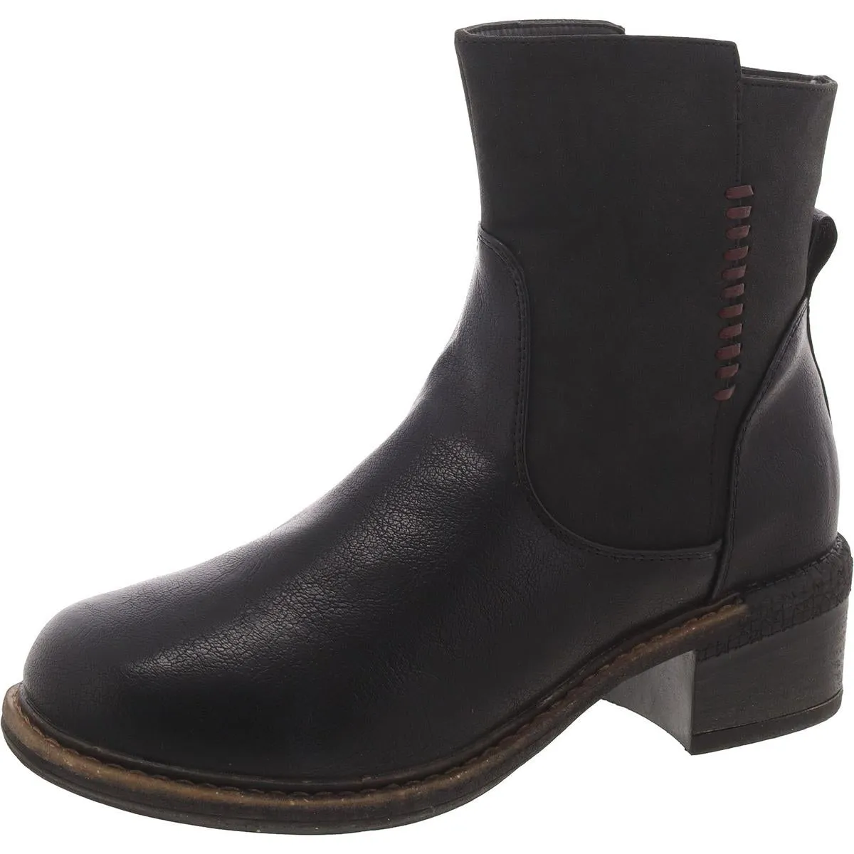 Logger Niagara Womens Faux Leather Block Heel Chelsea Boots