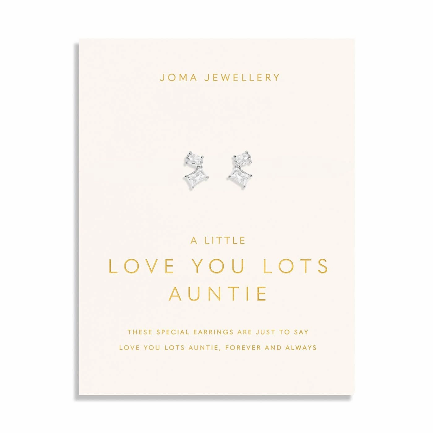 Love You Lots Love You Auntie Silver Plated Earrings 8091