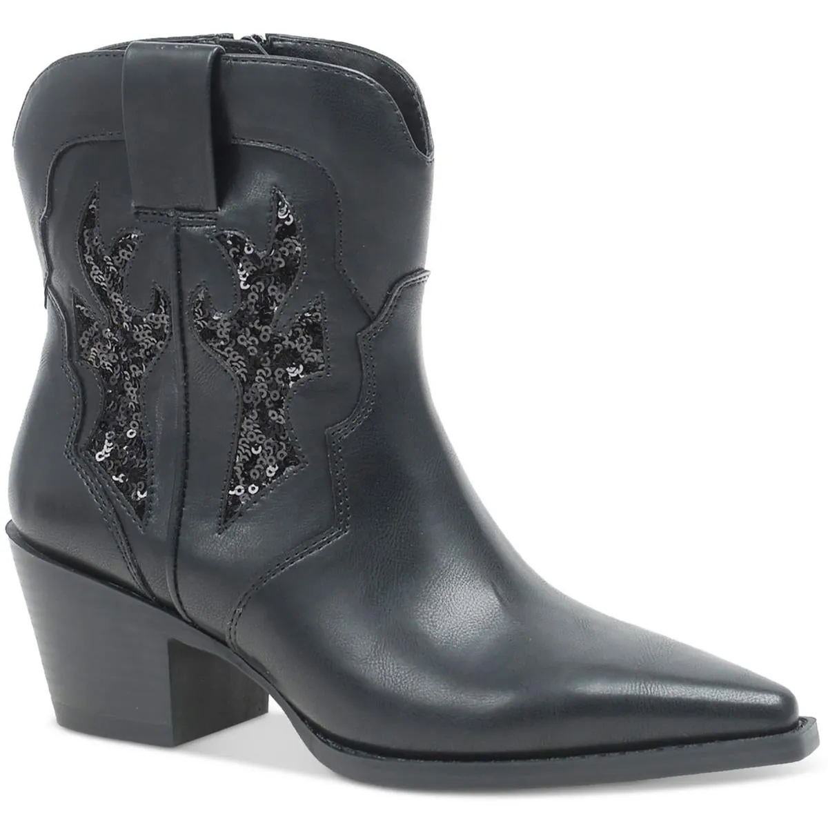 LUCIEP Womens Sequined Man Made Cowboy, Western Boots