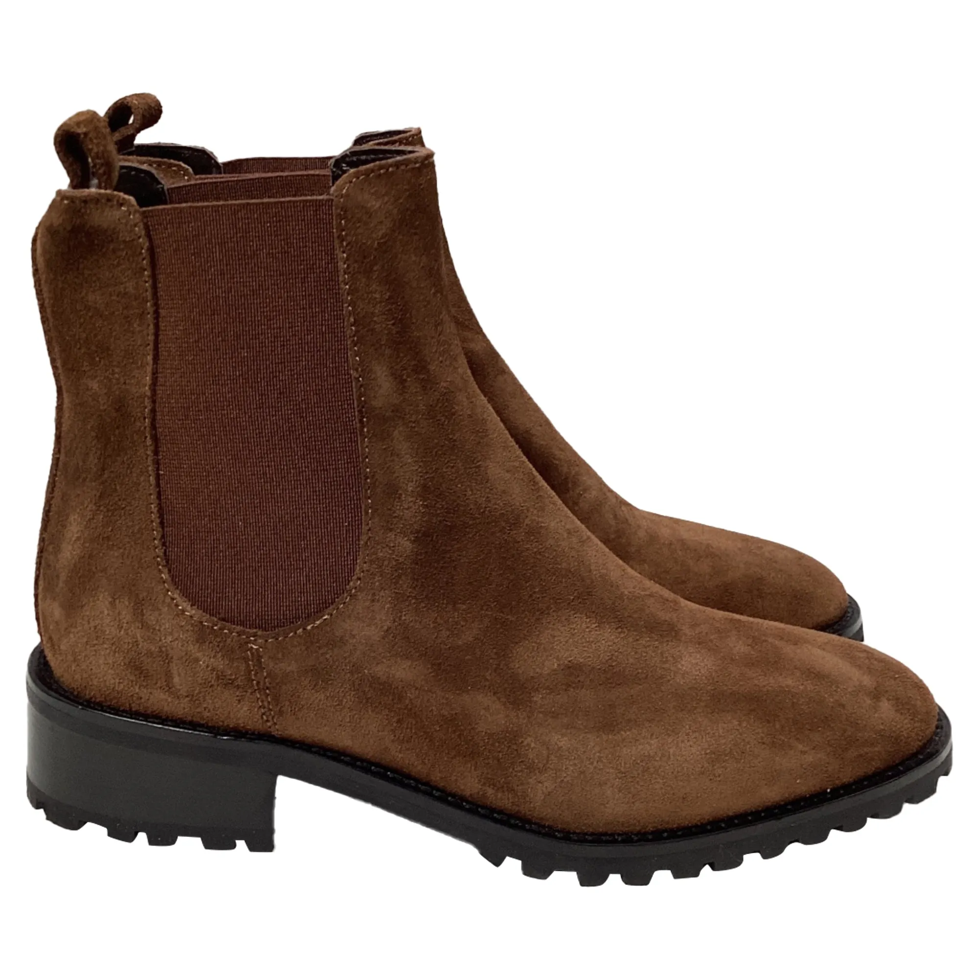 Manolo Blahnik Chelata Chelsea Boots in Brown Suede