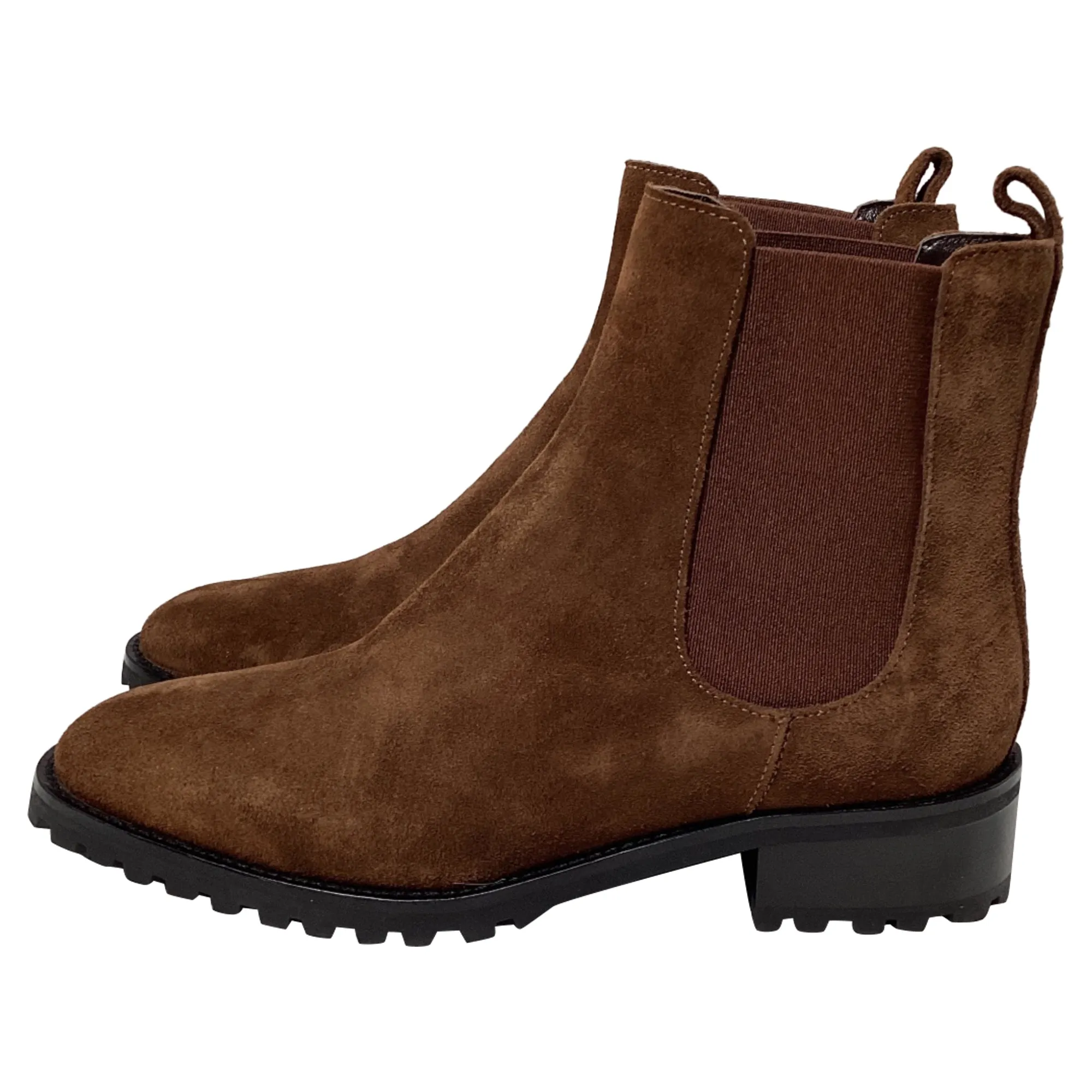 Manolo Blahnik Chelata Chelsea Boots in Brown Suede
