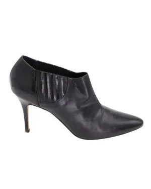 Manolo Blahnik Livrea Gore Ankle Bootie in Black Leather