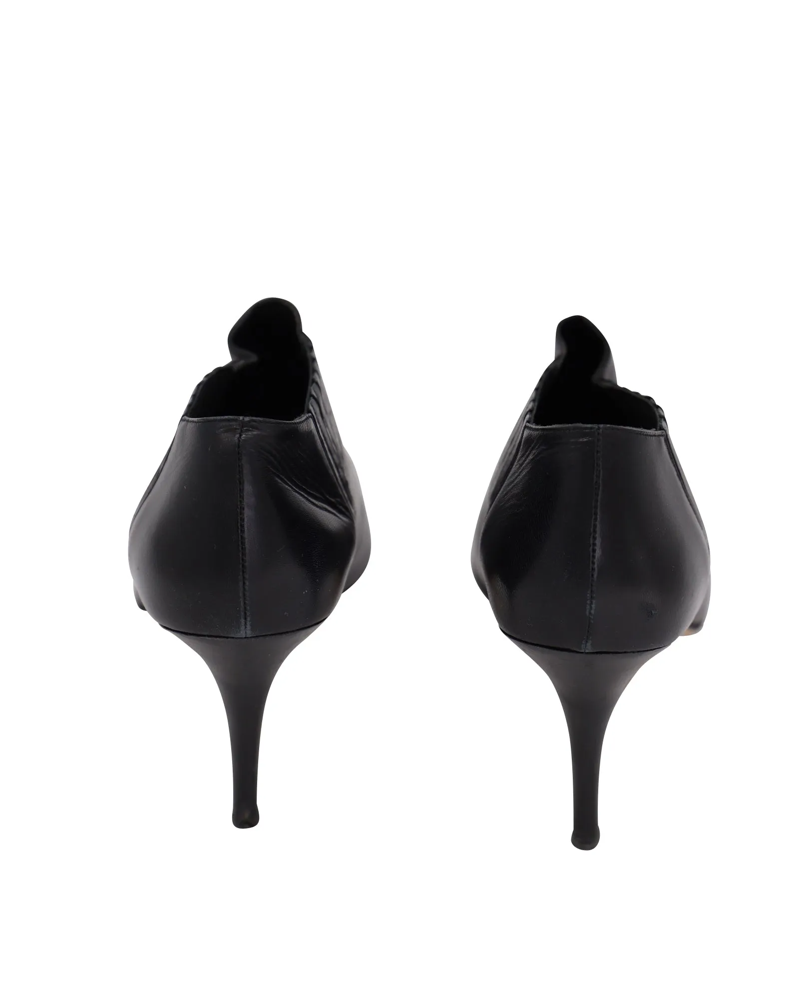 Manolo Blahnik Livrea Gore Ankle Bootie in Black Leather