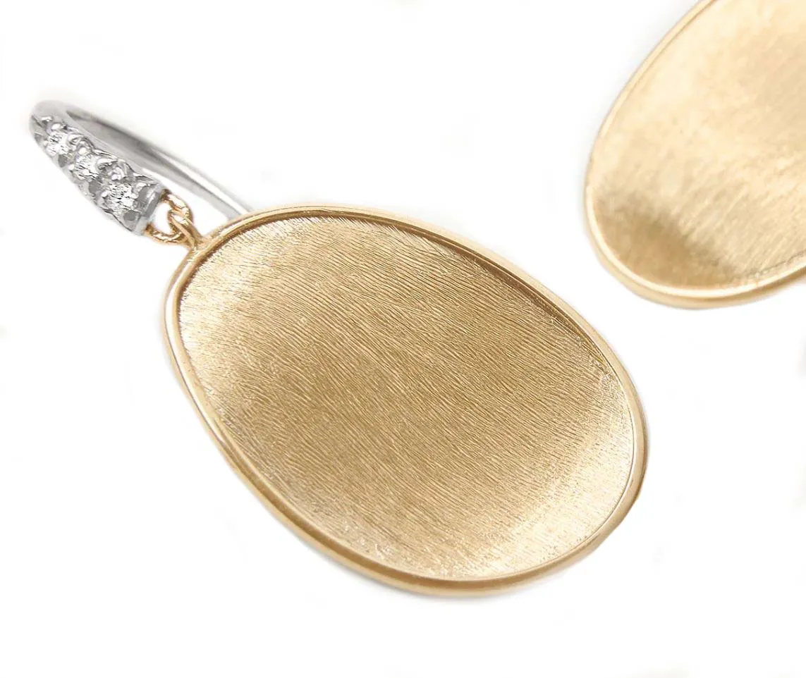 Marco Bicego Lunaria 18ct Yellow Gold 0.05ct Diamond Drop Earrings