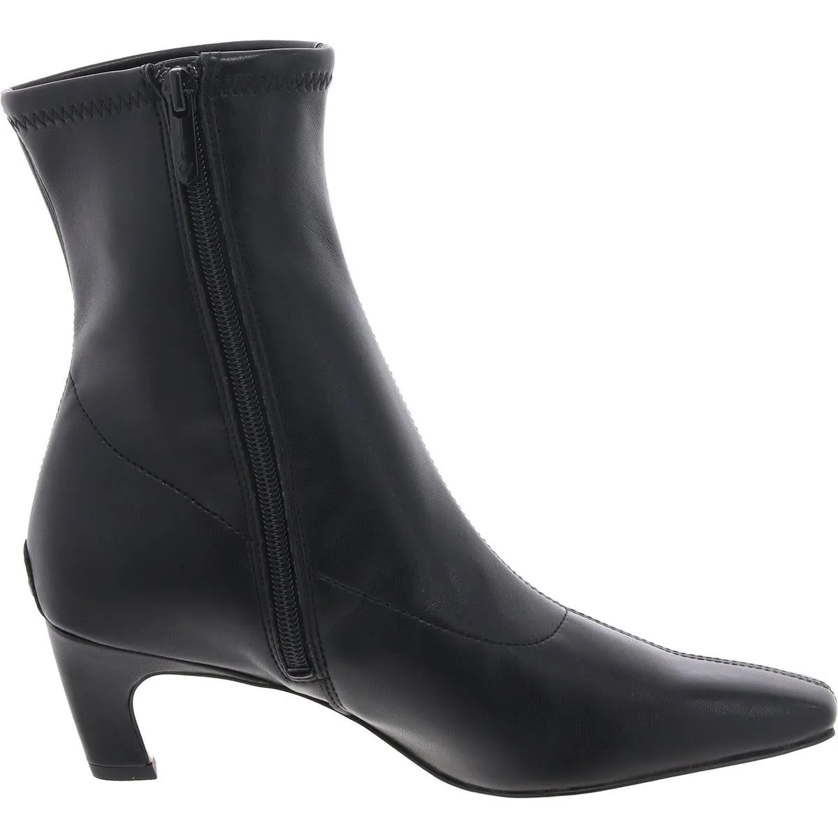 Marla Womens Solid Faux Leather Ankle Boots