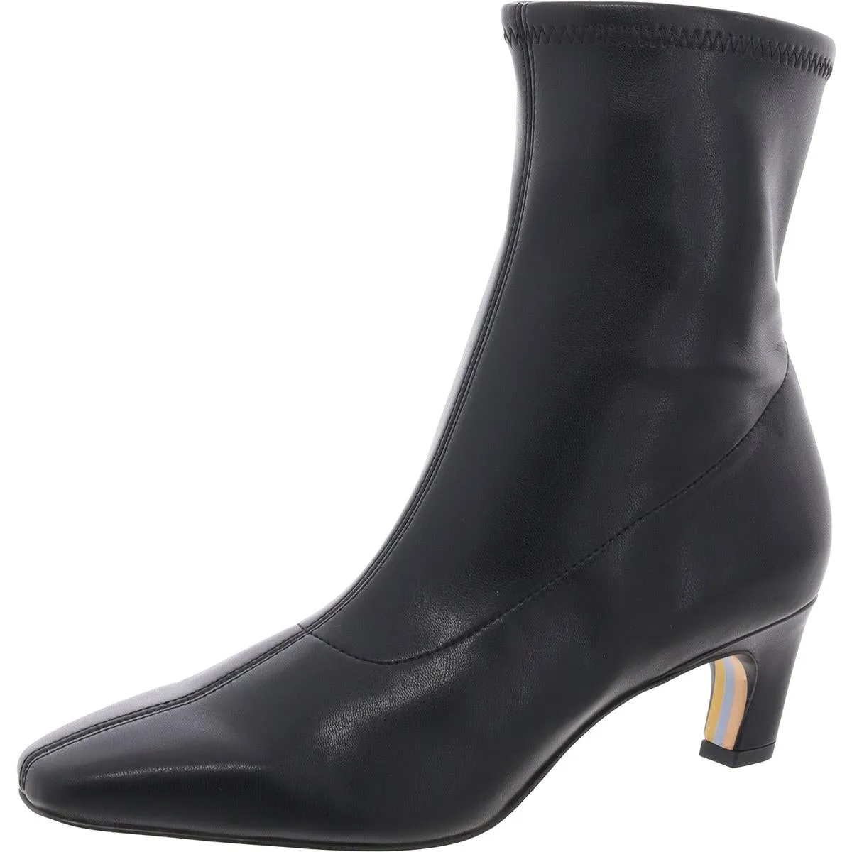 Marla Womens Solid Faux Leather Ankle Boots