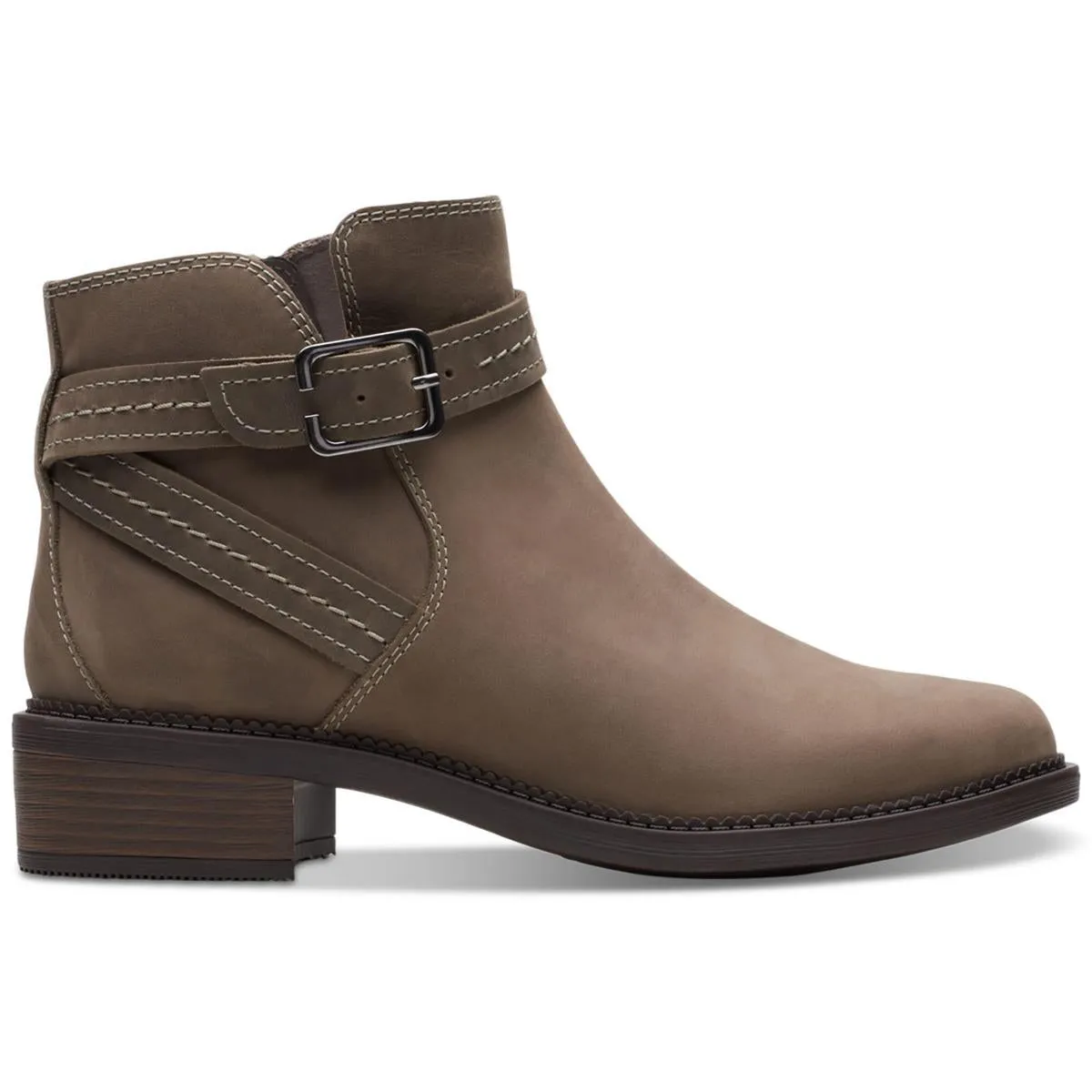 Maye Strap Womens Leather Block Heel Ankle Boots
